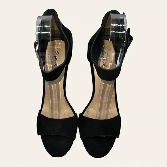 Qupid PLATFORM HEELS OMBRE COLORS HEELS BLACK VELVET SIZE 8 ANKLE STRAP‎ - Picture 2 of 10